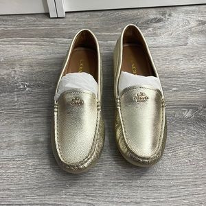 Brand New Coach Marley Driver Loafer Gold 7.5